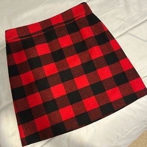 J. Crew wool/polyester buffalo plaid skirt